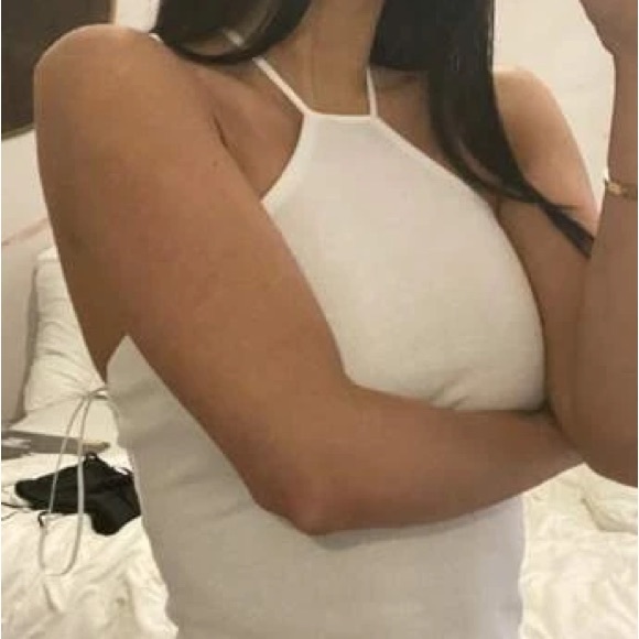 White tie neck halter top - Picture 4 of 4